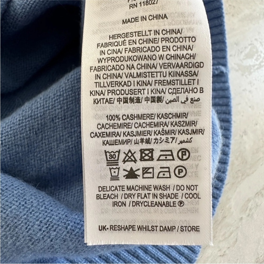 Boden 100%Cashmere Sweater Top Short Sleeve Blue Size XS Women's - Picture 4 of 5